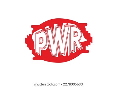 logotipo de PWR y plantilla de diseño de iconos