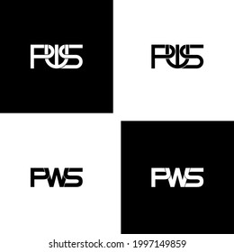 diseño original del logotipo del monograma de la letra pws