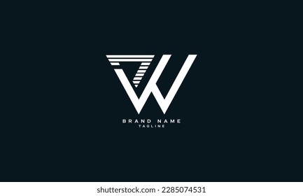 PWU, PUW, PW, WP, Abstract initial monogram letter alphabet logo design