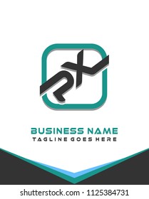 PX initial box letter logo template vector