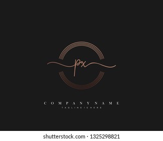 PX initial handwriting logo template vector