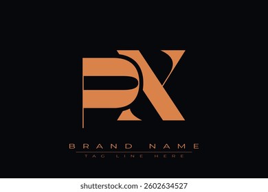 PX initial letter logo design. Letter P and X luxury alphabet letter logo icon template