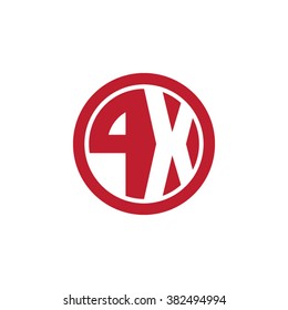 PX initial letters circle business logo red