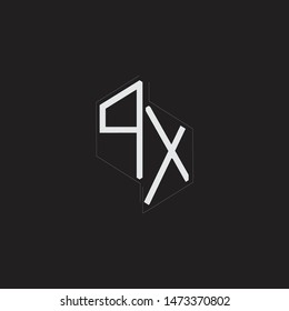PX Initial Letters logo monogram with up to down style isolated on black background