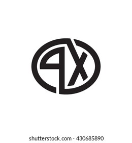 PX initial letters looping linked ellipse monogram logo
