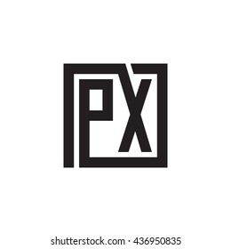 PX initial letters looping linked square monogram logo
