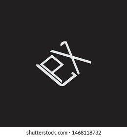 PX Initial Logo letters with rotate squere template