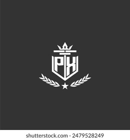Diseño de logotipo de marca de monograma inicial PX para Imagen de Vector de corona