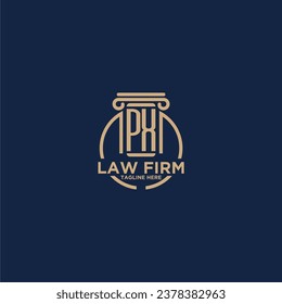 PX initial monogram for law firm with creative circle line