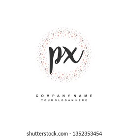 PX initial signature logo. handwriting logo template vector,