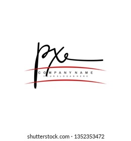 PX initial signature logo. handwriting logo template vector,