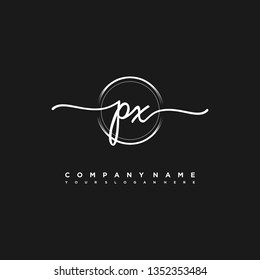 PX initial signature logo. handwriting logo template vector,
