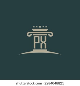 PX initials law of justice logo vector design template