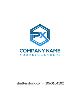 PX logo letter initial, Abstract polygonal Background Logo,