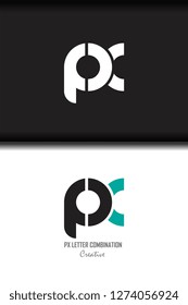 px p x circle lowercase design of alphabet letter combination with infinity suitable as a logo for a company or business - Vector