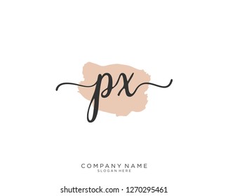 PX P X Initial handwriting logo vector 