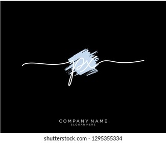 PX P X Initial handwriting logo template