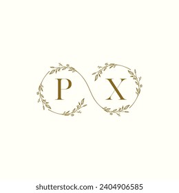 Infinito de boda PX en un elegante monograma con un diseño profesional de alta calidad que se imprimirá bien