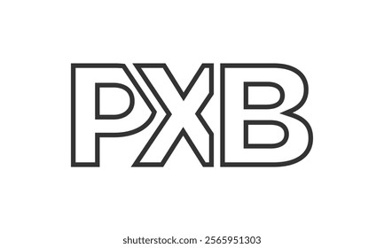 PXB logo design template with strong and modern bold text. Initial based vector logotype featuring simple and minimal typography. Trendy company identity ideal for businesses brand presence.