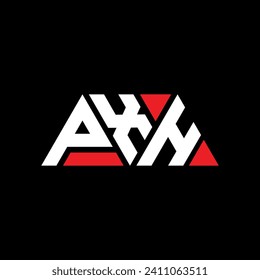 PXH triangle letter logo design with triangle shape. PXH triangle logo design monogram. PXH triangle vector logo template with red color. PXH triangular logo Simple, Elegant, and Luxurious design.