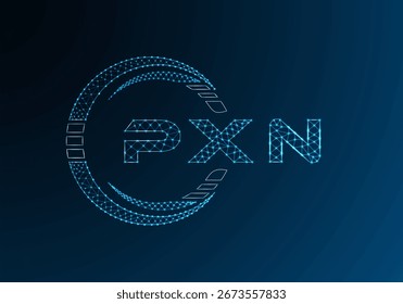 Diseño de Vector de logotipo de letra polivinílica baja PXN. Diseño de logotipo de poliéster inferior PXN. Logotipo de poliéster bajo.