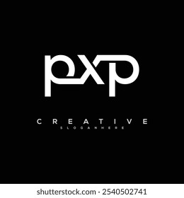 Conceito inicial do vetor do design do logotipo da letra PXP. Ilustração simples do modelo de logotipo PXP