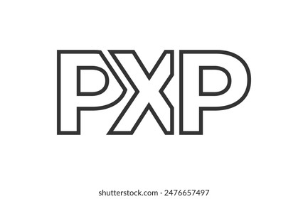 PXP logo design template with strong and modern bold text. Initial based vector logotype featuring simple and minimal typography. Trendy company identity ideal for businesses brand presence.