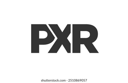 Modelo de design de logotipo PXR com texto em negrito forte e moderno. Logotipo vetorial inicial com tipografia simples e mínima. Identidade de empresa moderna ideal para a presença de marca de empresas.