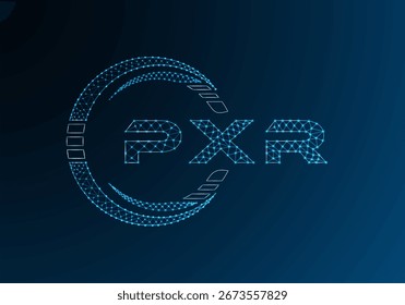 Diseño de Vector de logotipo de letra polivinílica baja PXR. Diseño de logotipo de poliéster inferior PXR. Logotipo de poliéster bajo.