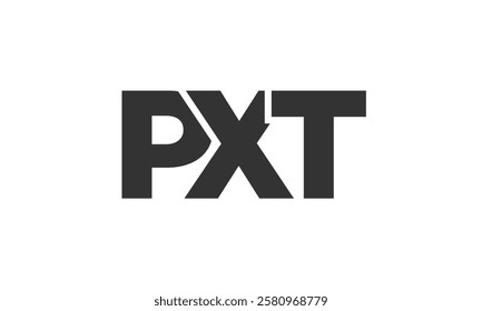 PXT logo design template with strong and modern bold text. Initial based vector logotype featuring simple and minimal typography. Trendy company identity ideal for businesses brand presence.