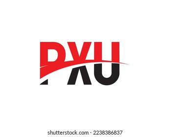 Letra PXU Ilustración del vector de diseño del logotipo inicial
