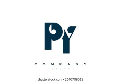 PY Abstract Geometric Logo Design. Modern and elegant logo design with simplistic typography elements, showcasing branding excellence.