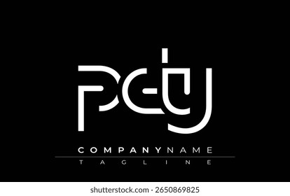 Diseño abstracto de la letra de PY. Diseño moderno del logotipo del negocio con tipografía Abstractas y estilo contemporáneo
