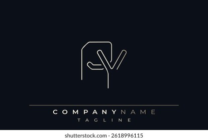 PY Abstract Line Style Logo. Minimalist Design Featuring the Letters P and Y Abstract Line Style