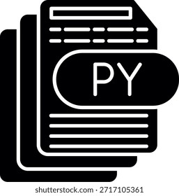 Diseño de icono de estilo de glifo de archivo PY