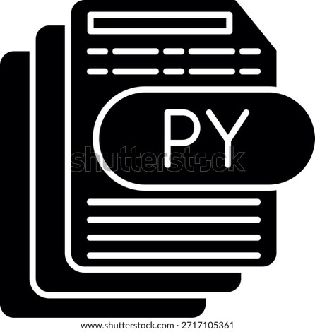 PY File Glyph Style Icon Design