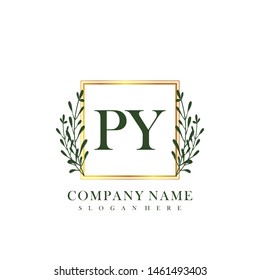 PY Initial beauty floral logo template