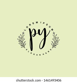 PY Initial beauty floral logo template