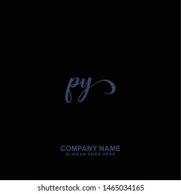 PY Initial handwriting logo vector