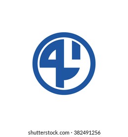 PY initial letters circle business logo blue