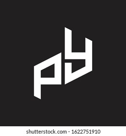 PY Initial Letters logo monogram with up to down style