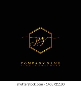 PY Initial luxury handwriting logo vector