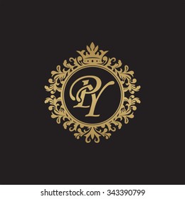 PY initial luxury ornament monogram logo