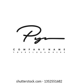PY initial signature logo. handwriting logo template vector,