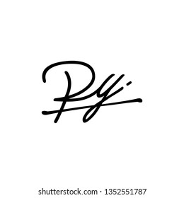 PY initial signature logo. handwriting logo template vector,