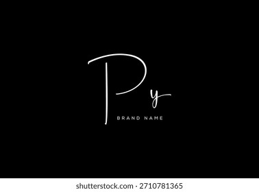 PY Brief Schönheit kursive Handschrift Logo. Vektorlogo| abstraktes Logo| minimalistisches Logo| Markenidentität| Kalligrafiedesign.