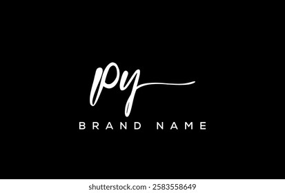 PY letter beauty handwriting vector logo. 

