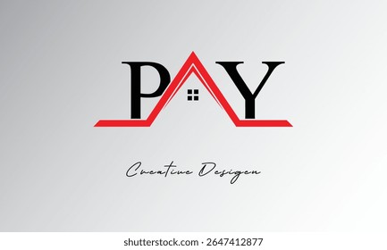 PY Letter House Logo – Creative Real Estate Monogram with Roof Icon and Home Shape for Property, Architecture and Modern Branding
