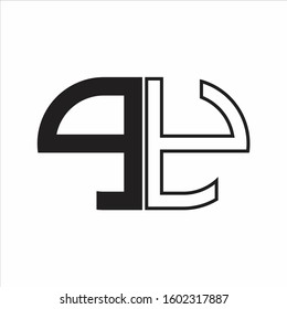 PY Letter logo monogram with oval shape negative space design template white background