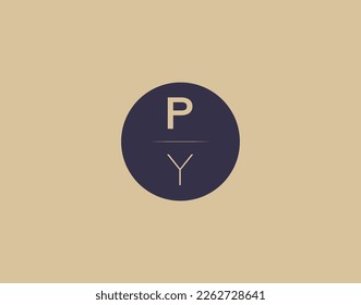 PY letter modern elegant logo design vector images
